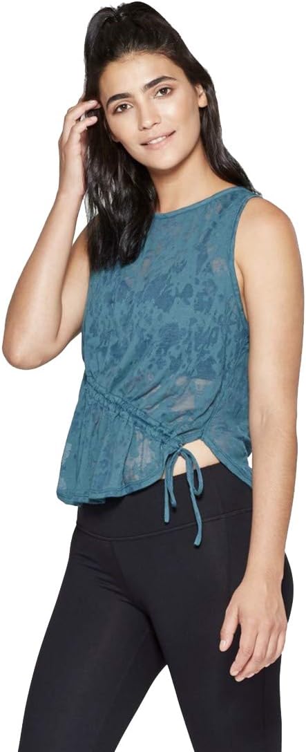 JoyLab Womens Burn Out Tank Mediterranean